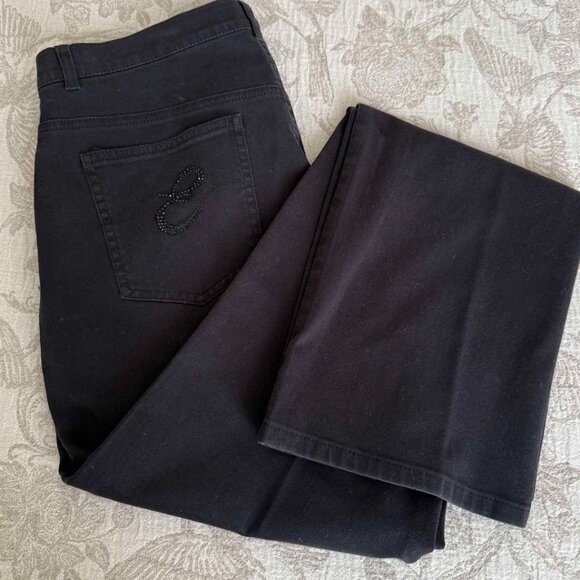 Escada Black Straight Leg High Waist Jeans Size M - Picture 1 of 16